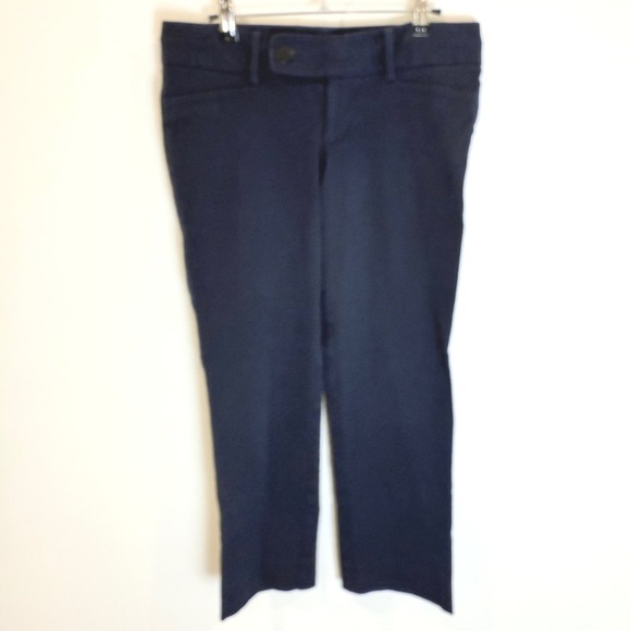 Lilly Pulitzer Pants - Lilly Pulitzer Womens Size 6 Navy Blue Stretch Cotton Blend Straight Leg Pants